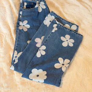 GOGO Blue and White Patterned Jeans